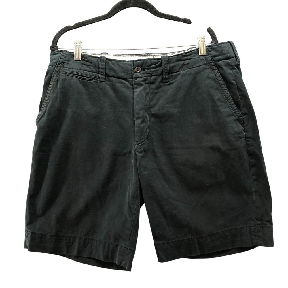 Polo Ralph Lauren Chino Shorts Mens 38 Black 10.5'' Inseam Flap Pocket Cotton